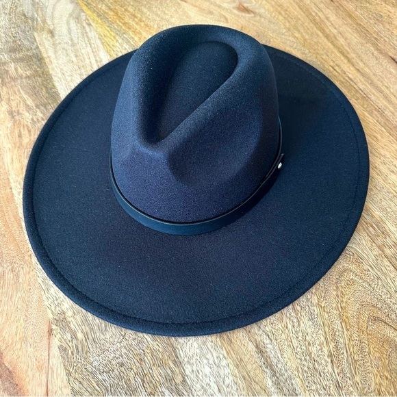 Accessories - Faux Leather Band Fedora | Onyx